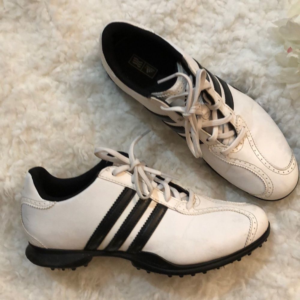 Adidas Classic Traxion Black white golf shoes 9 spikes